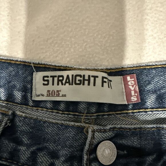 Levis 505 Straight Leg Jeans Mens 38x30 Blue Regular Fit   Made in USA - Picture 9 of 10